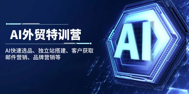 AI外贸特训营:AI快速选品、独立站搭建、客户获取、邮件营销、品牌营销等-搜外项目网