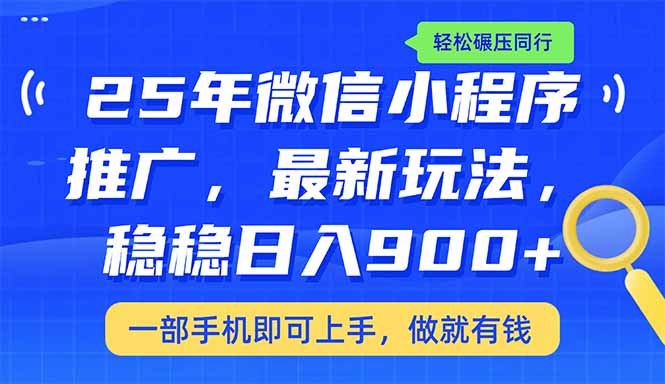 25年最新小程序推广教学，稳定日入900+，轻松碾压同行-搜外项目网