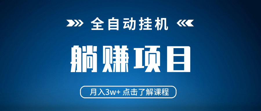 全自动挂机项目 月入3w+ 真正躺平项目 不吃电脑配置 当天见收益-搜外项目网