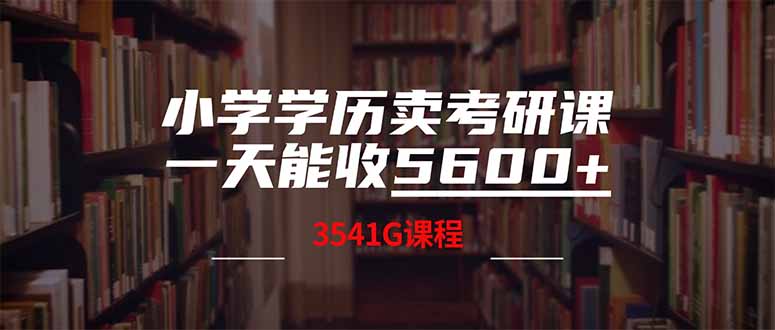 小学学历卖考研课程，一天收5600（附3580G考研合集）-搜外项目网