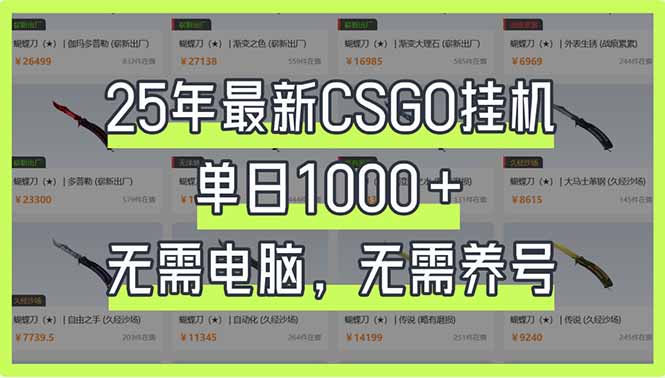 25年最新CSGO挂机系统，单日1000+，无需电脑，无需养号，0基础可上手-搜外项目网