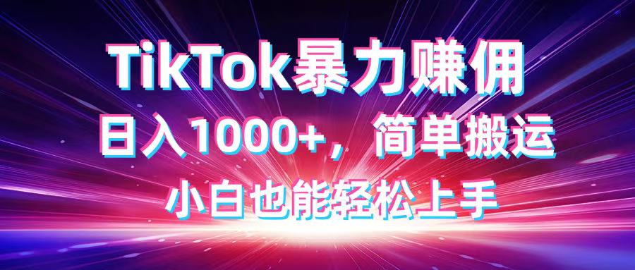 TikTok搬运暴力赚佣，日入1000+，简单搬运，小白也能轻松上手-搜外项目网