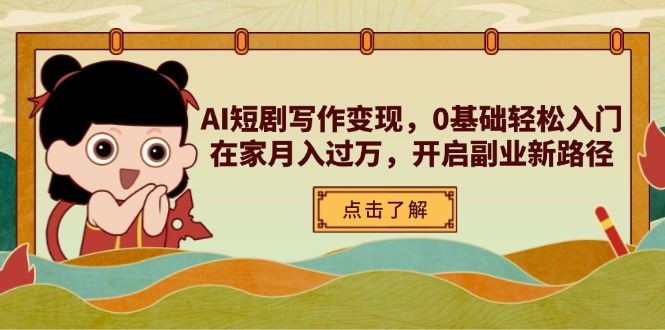 AI短剧写作变现，0基础轻松入门，在家月入过万，开启副业新路径-搜外项目网
