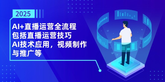 2025AI+直播运营全流程,包括直播运营技巧,AI技术应用,视频制作与推广等-搜外项目网