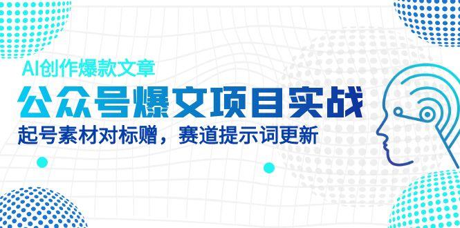 公众号爆文项目实战，AI创作爆款文章，起号素材对标赠（附赛道AI提示词）-搜外项目网