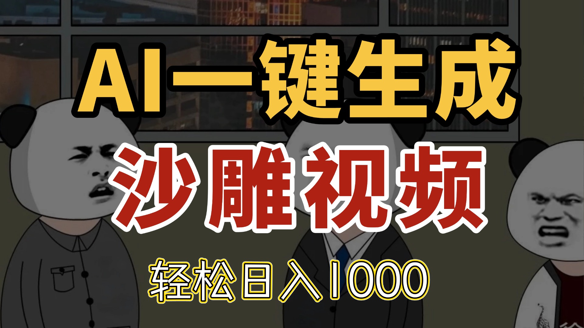 AI一键生成沙雕视频,一条视频千万播放,轻松日入1000-搜外项目网