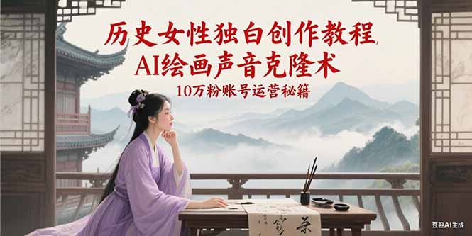 历史女性独白创作教程，AI绘画声音克隆术，10万粉账号运营秘籍-搜外项目网