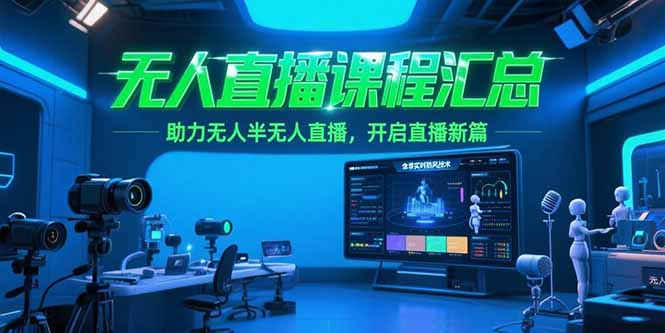 无人直播课程汇总，含非实时防风技术，助力无人半无人直播，开启直播新篇-搜外项目网