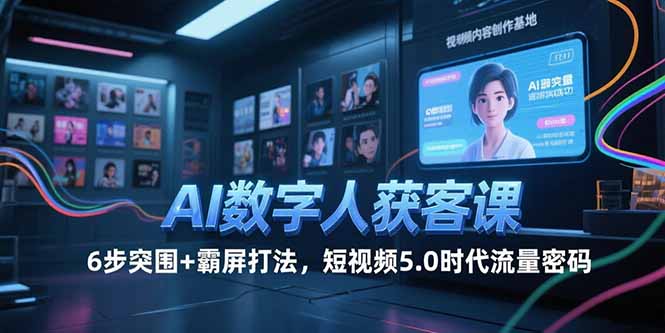 AI数字人获客课，6步突围+霸屏打法，短视频5.0时代流量密码-搜外项目网