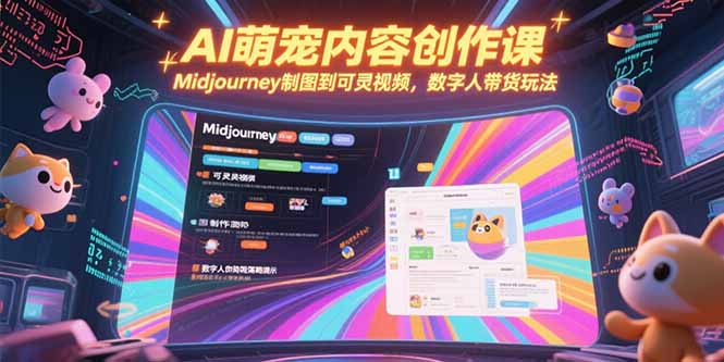 AI萌宠内容创作课，Midjourney制图到可灵视频，数字人带货玩法-搜外项目网