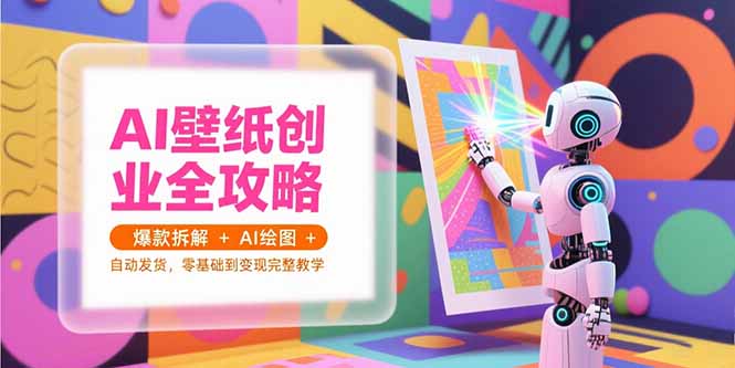 AI壁纸创业全攻略，爆款拆解+AI绘图+自动发货，零基础到变现完整教学-搜外项目网
